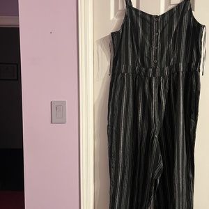 Black and white striped jumpsuit